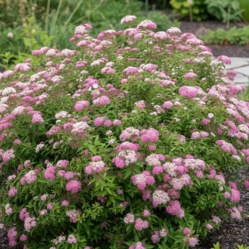 Spirée du Japon Shirobana, Spiraea à fleurs Rose - feuillage Caduc - Godet - 5/20 cm-  hauteur à maturité De 0,50 m à 1,00 m - Image 7
