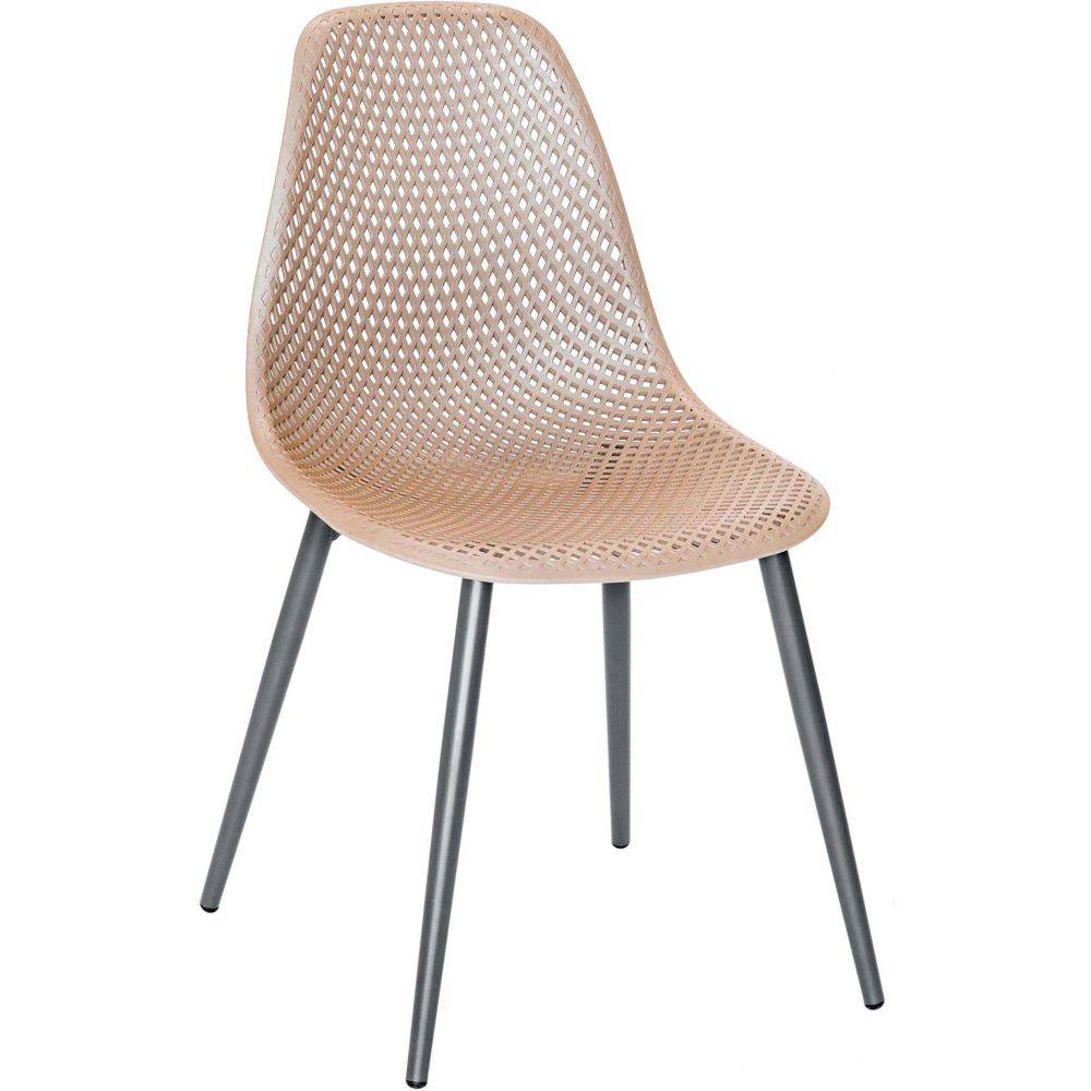 Chaise en aluminium et assise en résine Malte (Lot de 2) Noir et taupe - Image 4