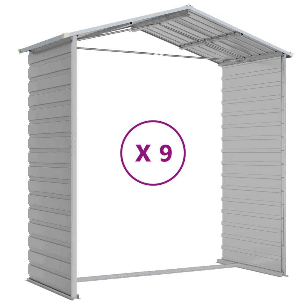 Vidaxl - Abri de jardin gris clair 191 x 810 x 198 cm en acier galvanisé vidaXL 3188250 - Image 8
