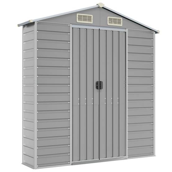 Vidaxl - Abri de jardin gris clair 191 x 810 x 198 cm en acier galvanisé vidaXL 3188250 - Image 7