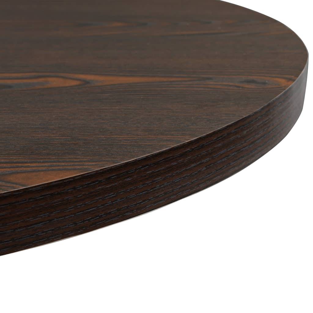 Helloshop26 - Table haute mange debout bar bistrot MDF et acier rond 80 cm frêne foncé marron - Image 4