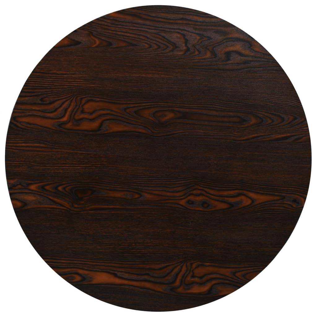 Helloshop26 - Table haute mange debout bar bistrot MDF et acier rond 80 cm frêne foncé marron - Image 3