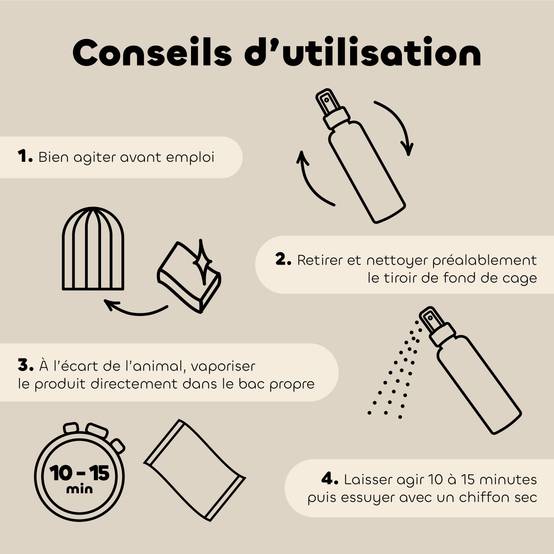 Biovetol - Spray assainissant cage Bio Oiseaux - 500ml - Image 2