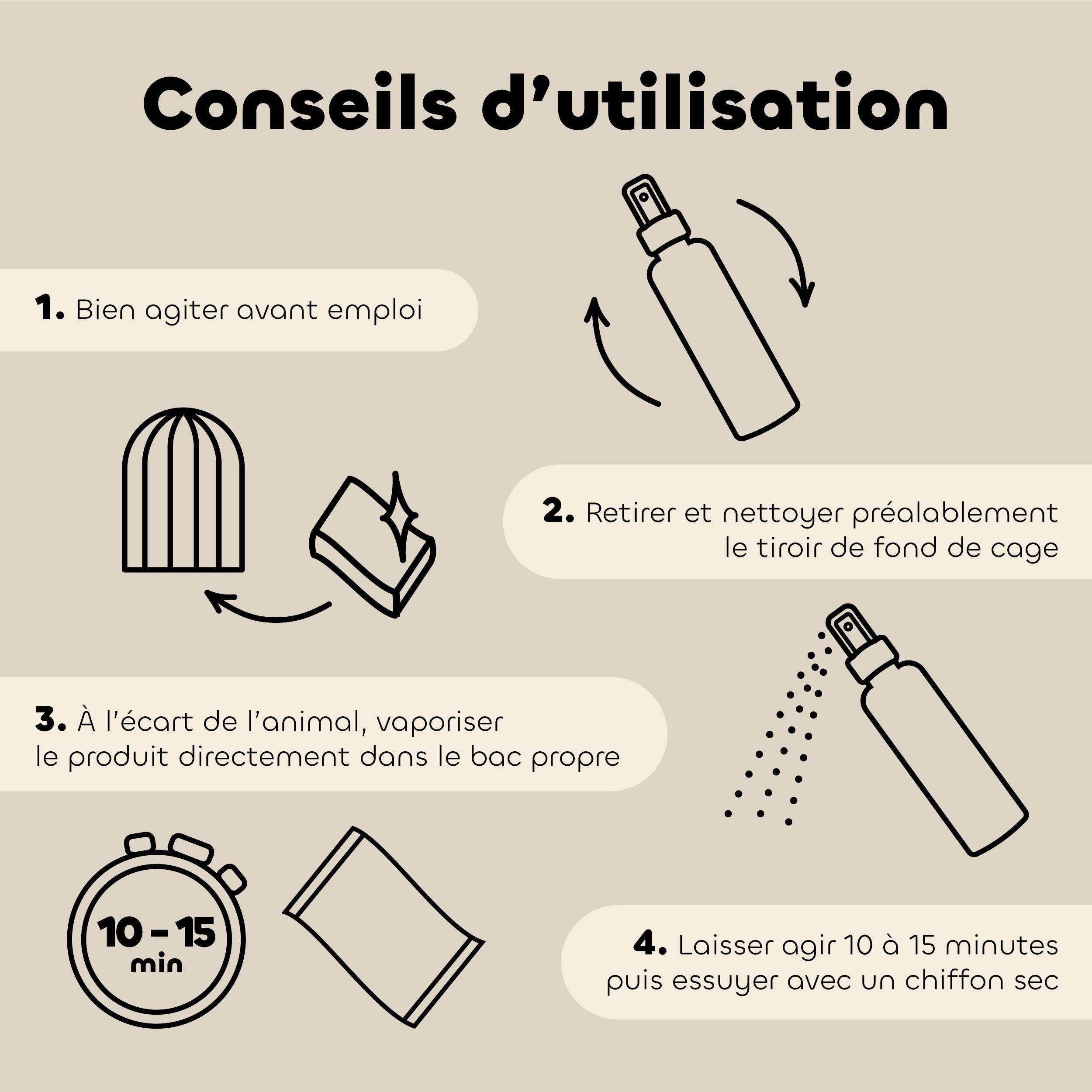 Biovetol - Spray assainissant cage Bio Oiseaux - 500ml - Image 2