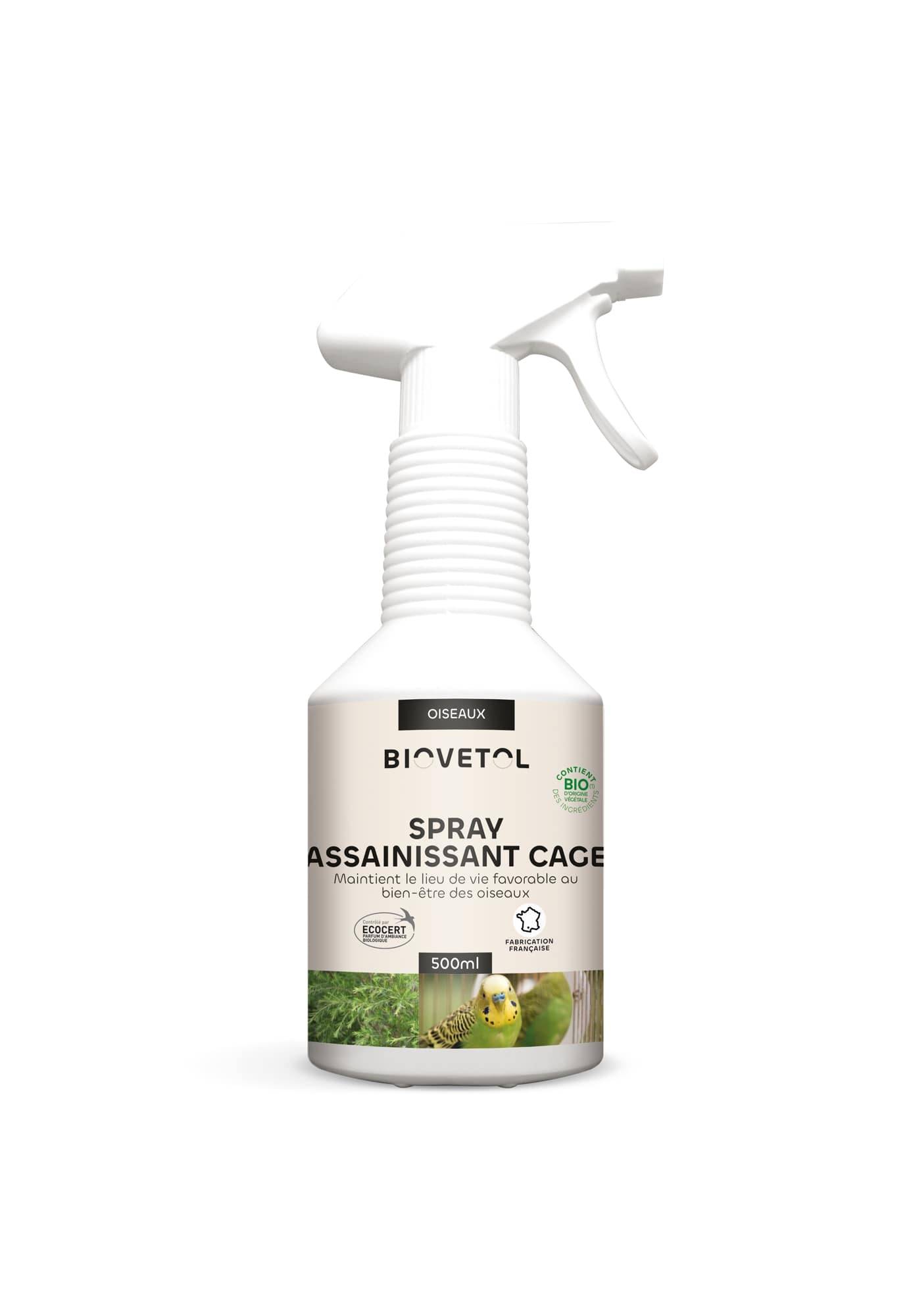 Biovetol - Spray assainissant cage Bio Oiseaux - 500ml