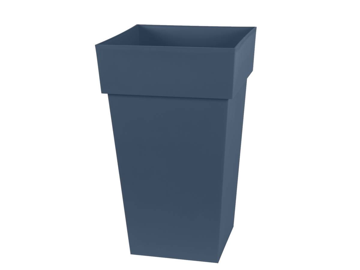 Eda - Pot de fleur carré Toscane 39 x H.65 cm - Bleu jean- Eda - Image 1