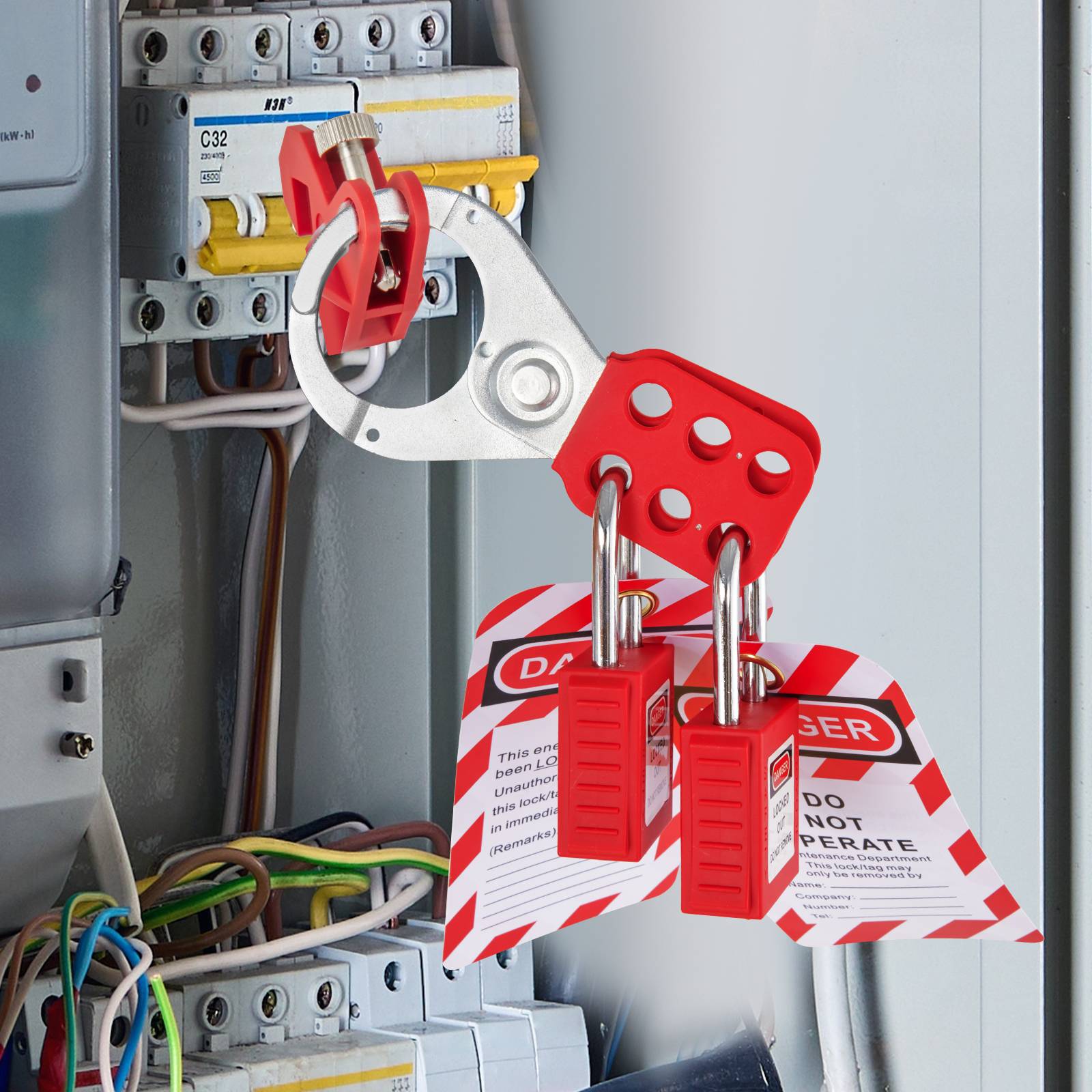 VEVOR Kit étiquetage verrouillage 42 pièces, station cadenas, sécurité électrique. LOTO. - Image 8