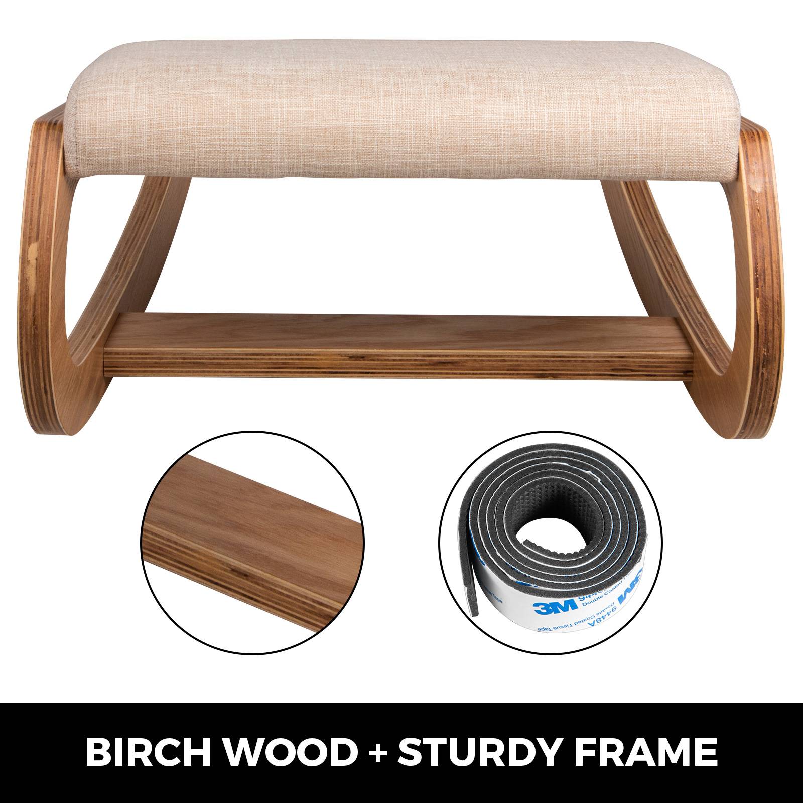 VEVOR Chaise ergonomique à genoux, tabouret bois. Posture pliante, soulagement stress. Bureau, maison. - Image 3