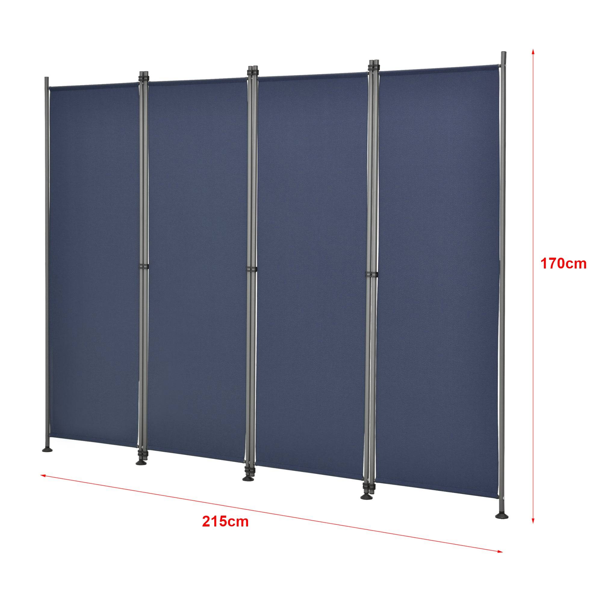 Helloshop26 - Brise-vue à 4 panneaux polyester 215 x 170 cm bleu foncé - Image 4