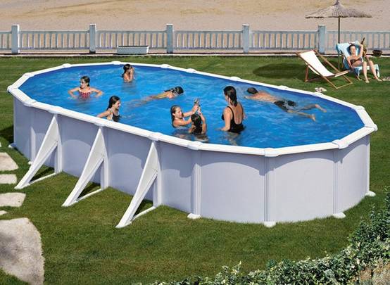 Gré - Piscine acier blanc Atlantis ovale 8,15 x 4,90 x 1,32 m - Gré - Image 1