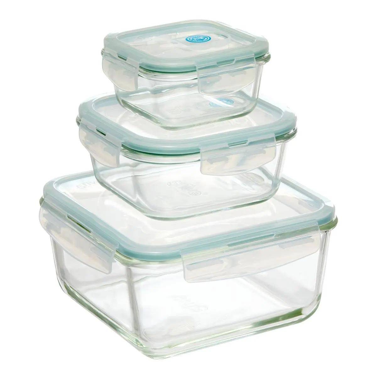 Lot de 3 Boîtes de Conservation "Clipeat" 18cm Bleu - Image 1