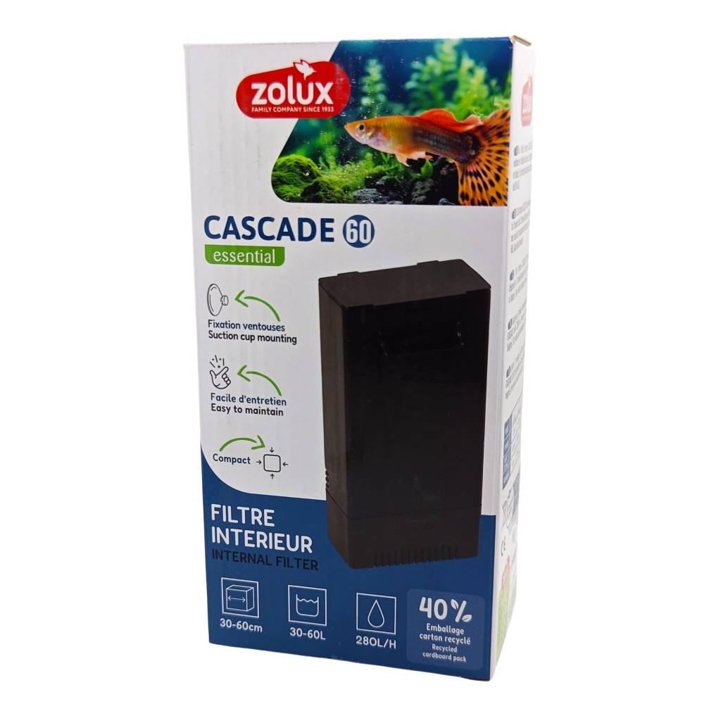 Zolux - Filtration intérieure cascade 60 puissance 4.2w, 280l/h pour aquarium de 30 à 60l max - Image 3