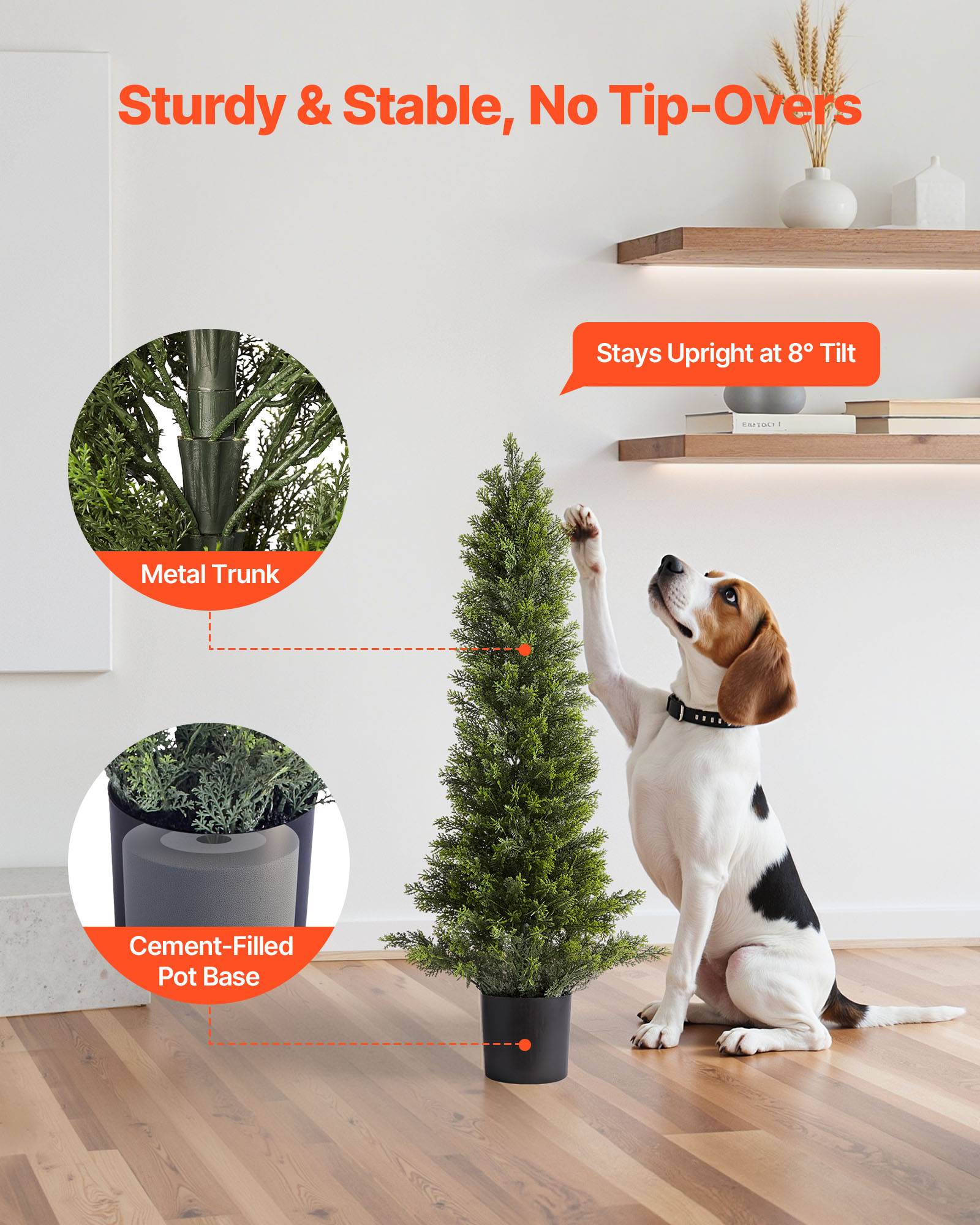 VEVOR Arbre Topiaire Artificiel en Cèdre Faux Pin Plante Déco Lot de 2 914 mm - Image 6