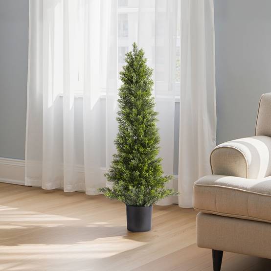 VEVOR Arbre Topiaire Artificiel en Cèdre Faux Pin Plante Déco Lot de 2 914 mm - Image 8