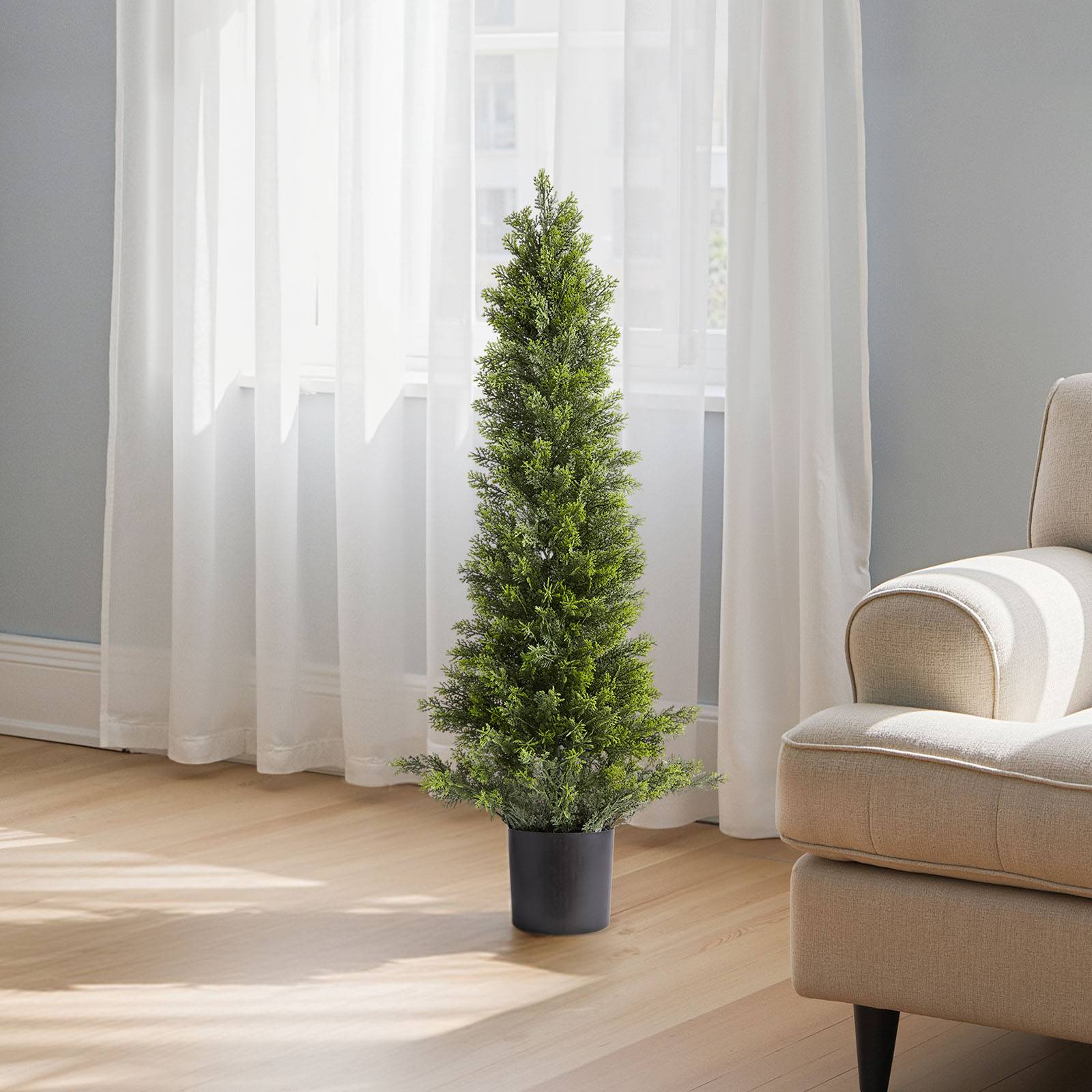VEVOR Arbre Topiaire Artificiel en Cèdre Faux Pin Plante Déco Lot de 2 914 mm - Image 8