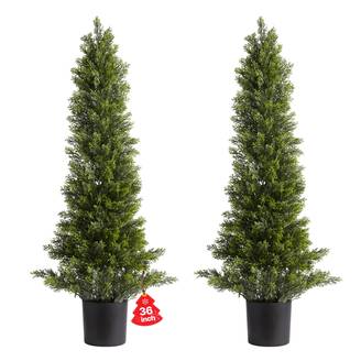 VEVOR Arbre Topiaire Artificiel en Cèdre Faux Pin Plante Déco Lot de 2 914 mm