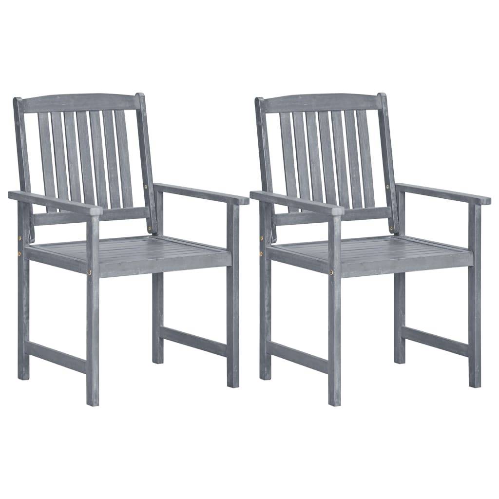 Vidaxl - Chaises de jardin lot de 2 Gris Bois solide d'acacia vidaXL 45944 - Image 1