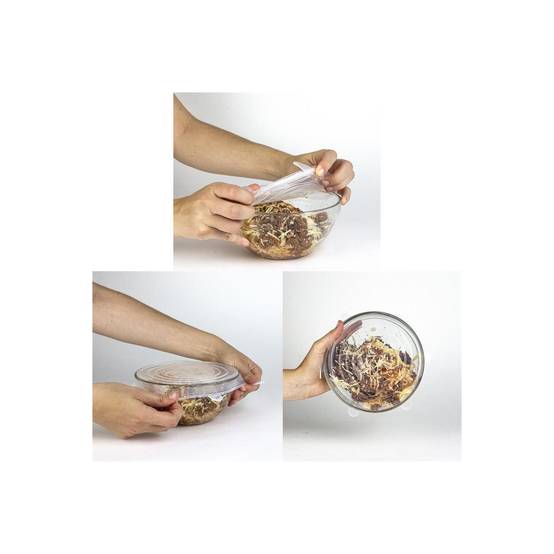 Cook Concept - Lot de 3 Couvercles en Silicone "Flexible" 20cm Transparent - Image 5