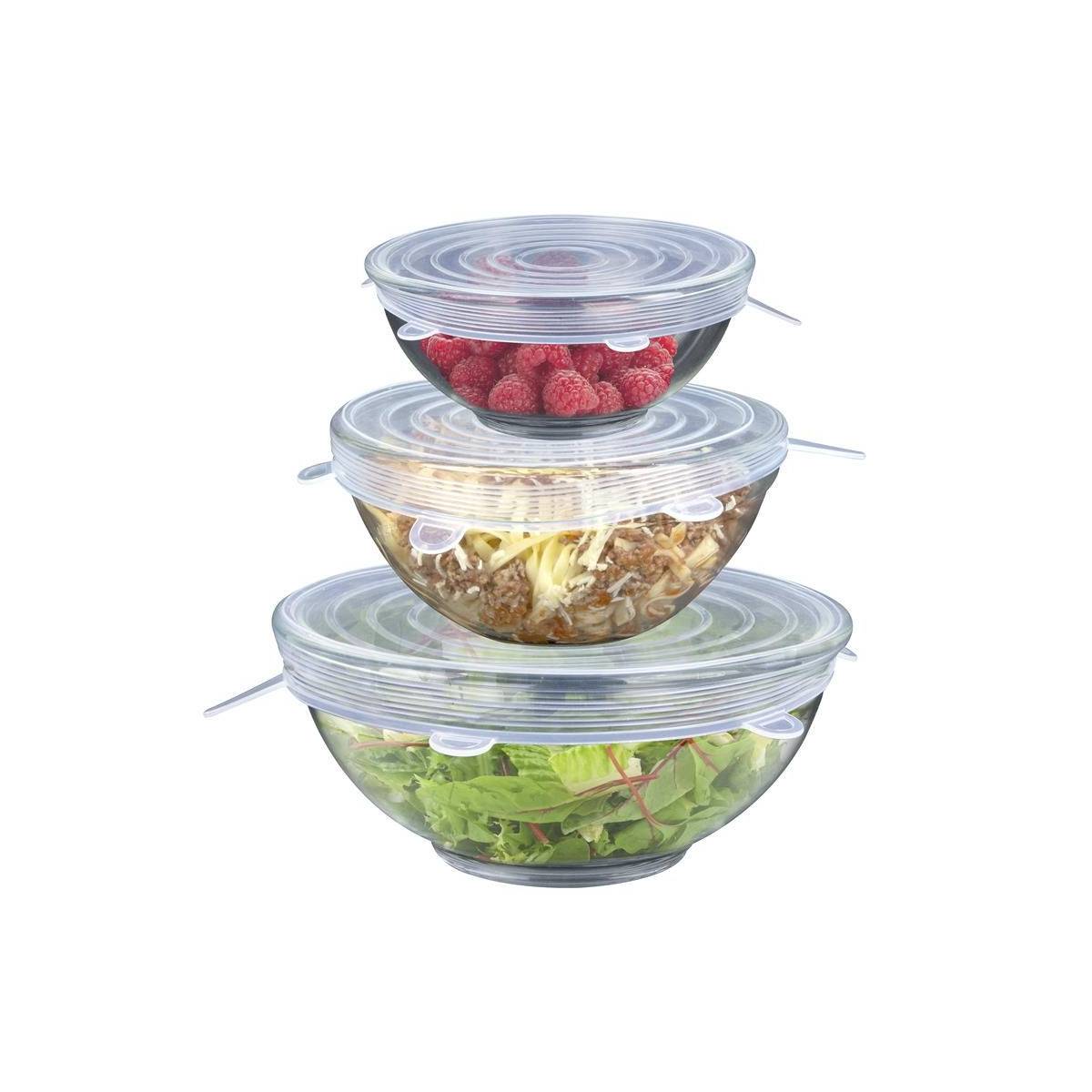 Cook Concept - Lot de 3 Couvercles en Silicone "Flexible" 20cm Transparent - Image 4