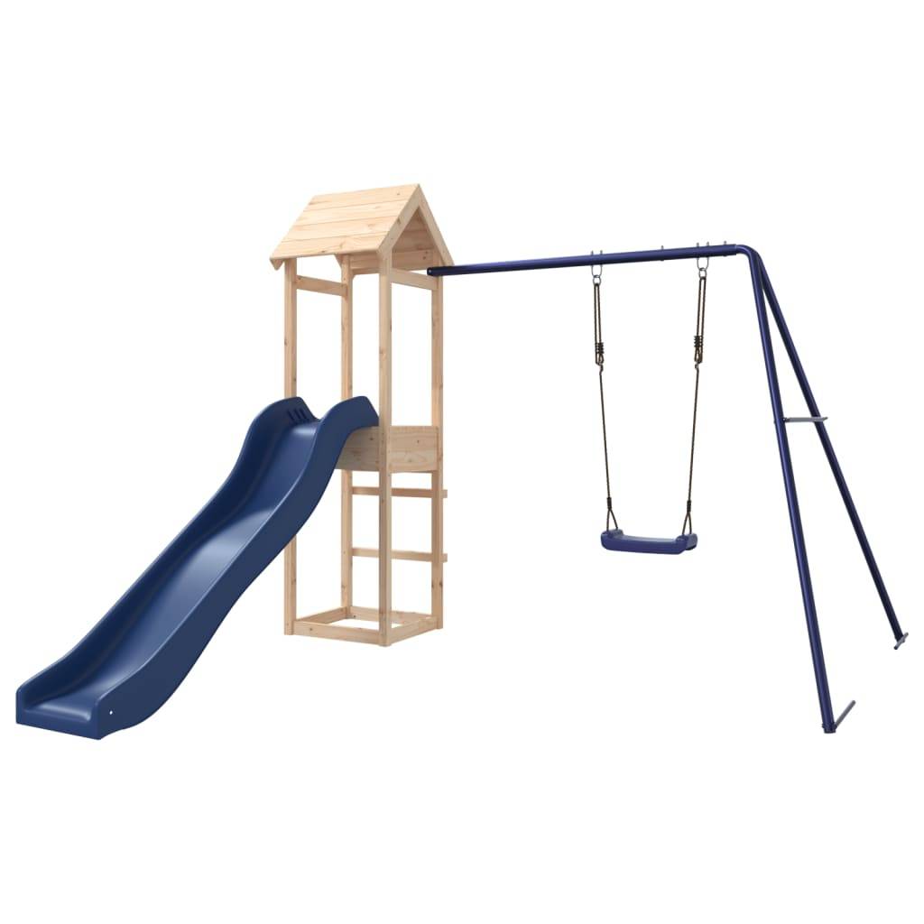 Helloshop26 - Aire de jeux d'extérieur balançoires toboggan portiques robuste jeux jardin 238 x 315 x 194 cm bois de pin massif - Image 1