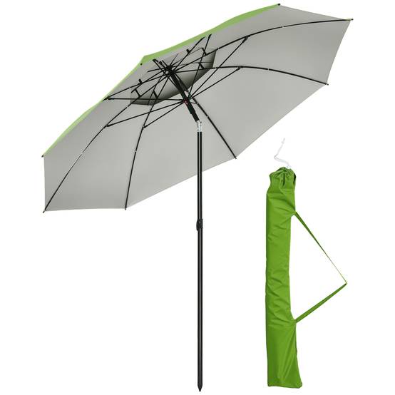 Parasol inclinable en métal vert 265 x 265 x 264 cm - PANGIVO - Image 1