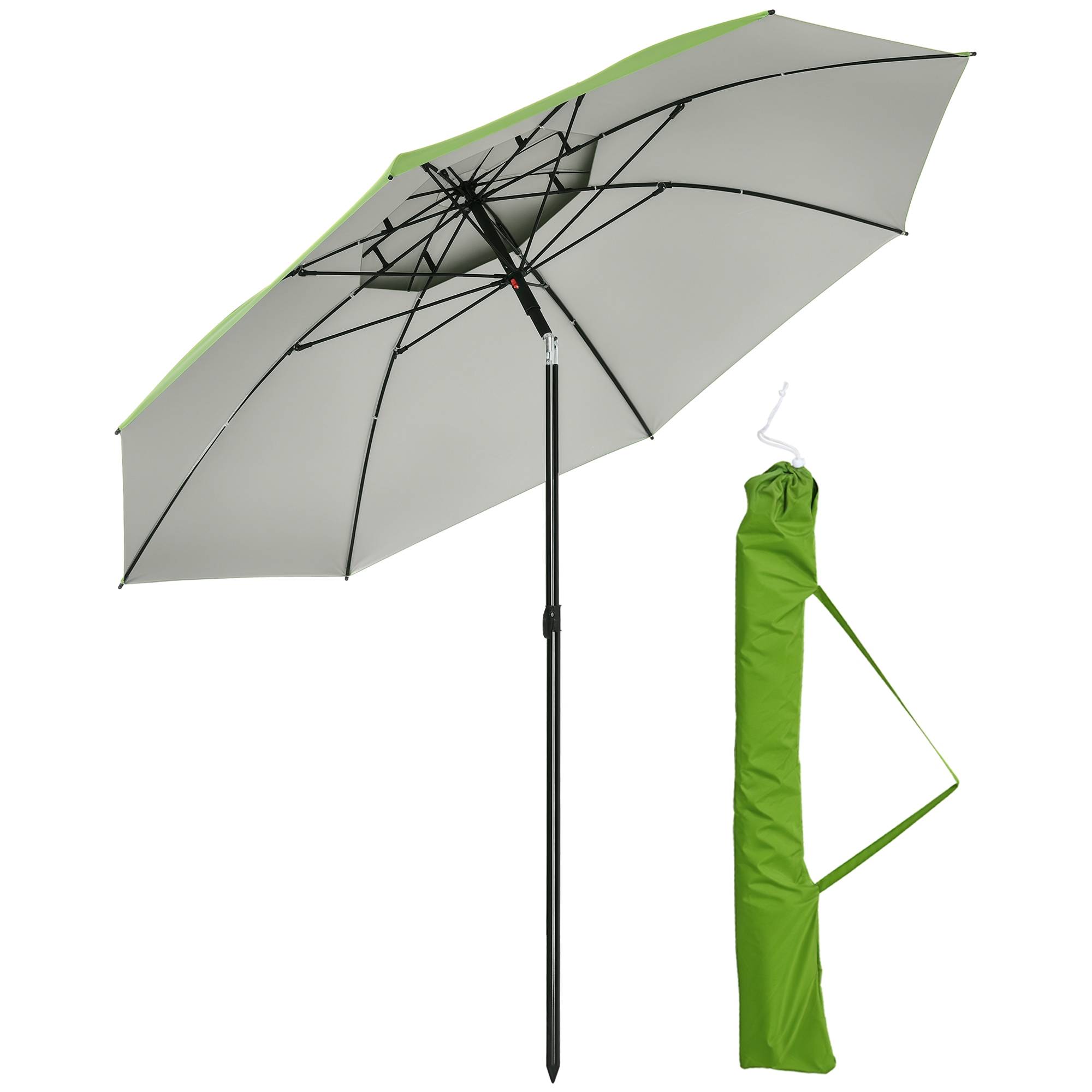 Parasol inclinable en métal vert 265 x 265 x 264 cm - PANGIVO - Image 1