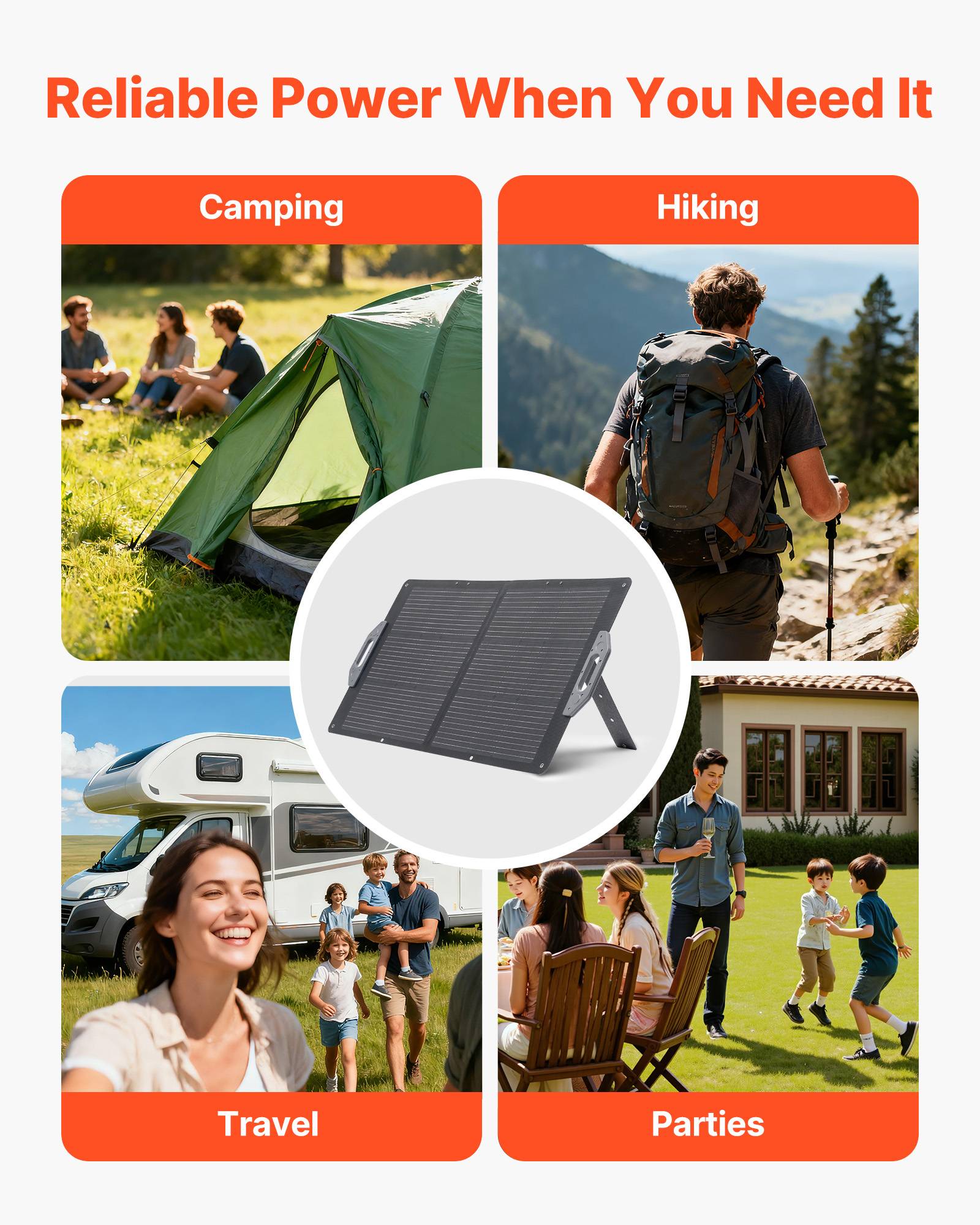 Vevor - VEVOR Panneau Solaire Portable Chargeur Solaire Pliable Monocristallin 100 W - Image 6