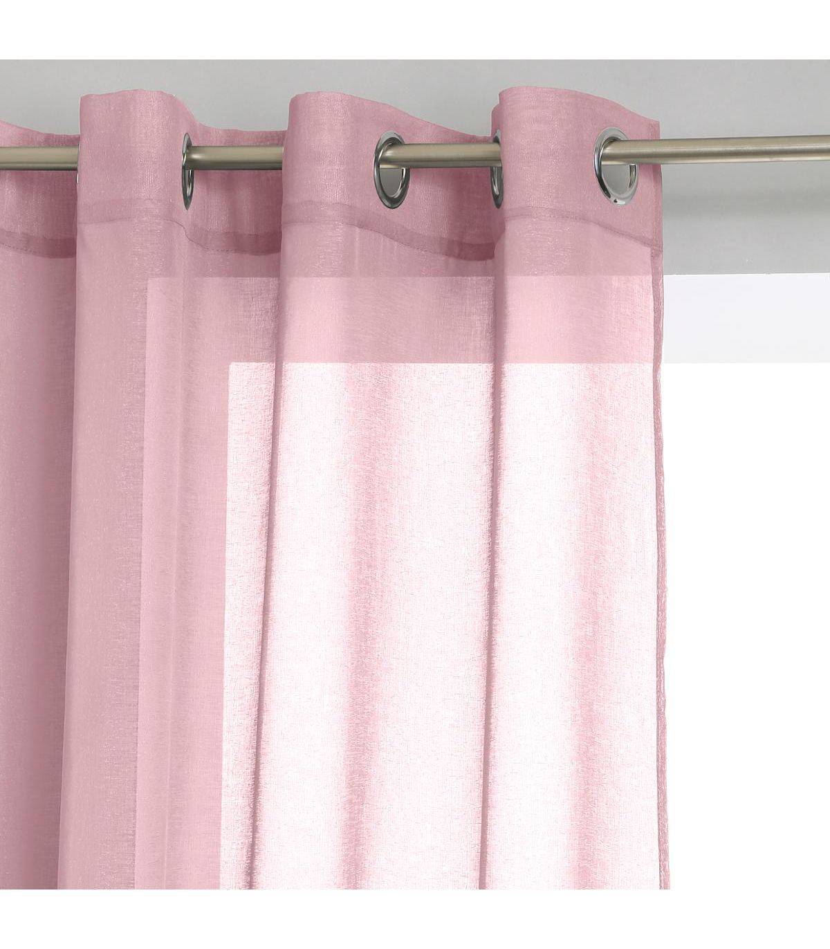 Voilage à œillets Etamine Rose 140 x 240 cm - Image 1