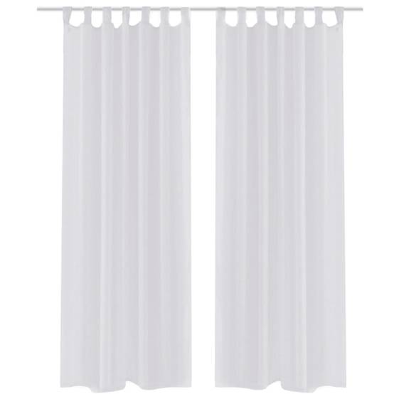 Rideau fin - Panneau de rideau Blanc 140x245 cm 2 pcs - Image 2