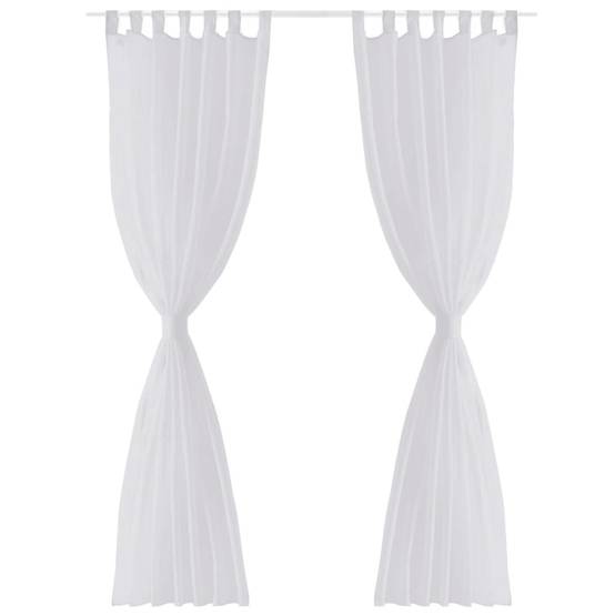 Rideau fin - Panneau de rideau Blanc 140x245 cm 2 pcs - Image 1