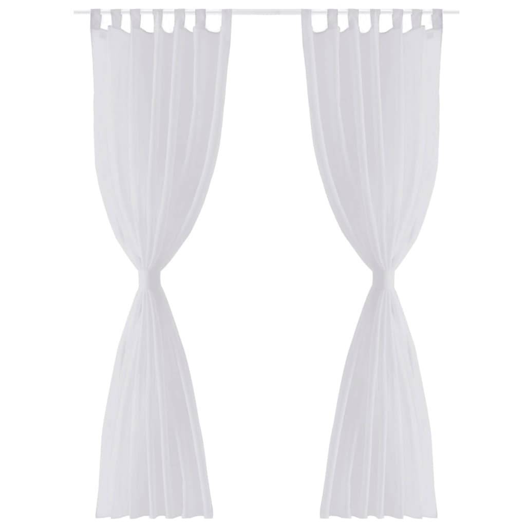 Rideau fin - Panneau de rideau Blanc 140x245 cm 2 pcs - Image 1