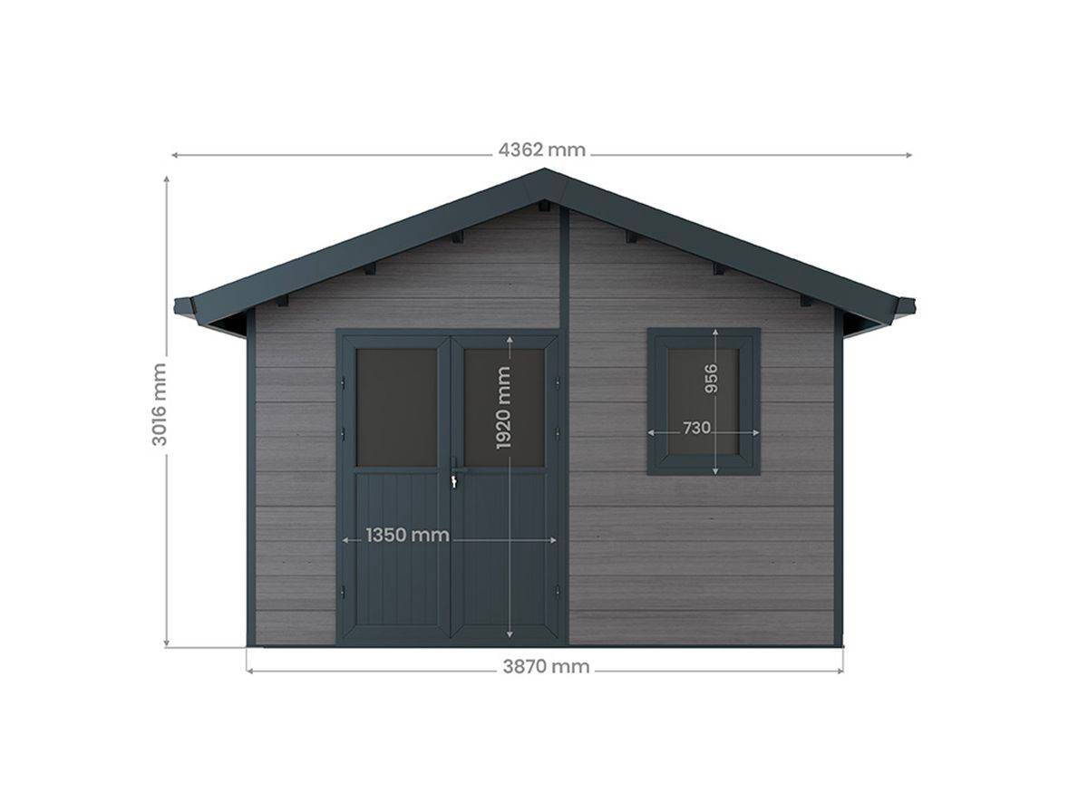 Direct Abris - Abri de Jardin Composite ISORA - 12m2 Gris - Cabane Atelier / Abri Velo - Image 6