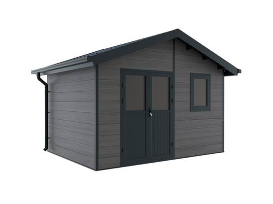 Abri de Jardin Composite ISORA - 12m2 Gris - Cabane Atelier / Abri Velo - Image 2