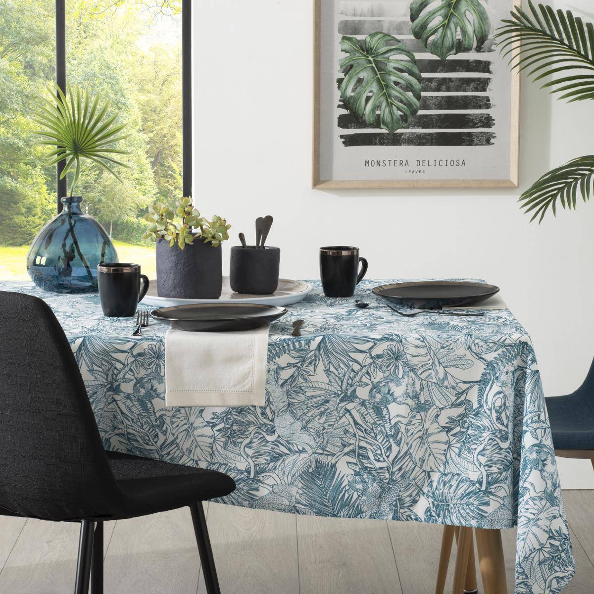 Atmosphera - Nappe anti-tache "Jungle" vert 140x240cm - Atmosphera Créateur d'intérieur - Image 5