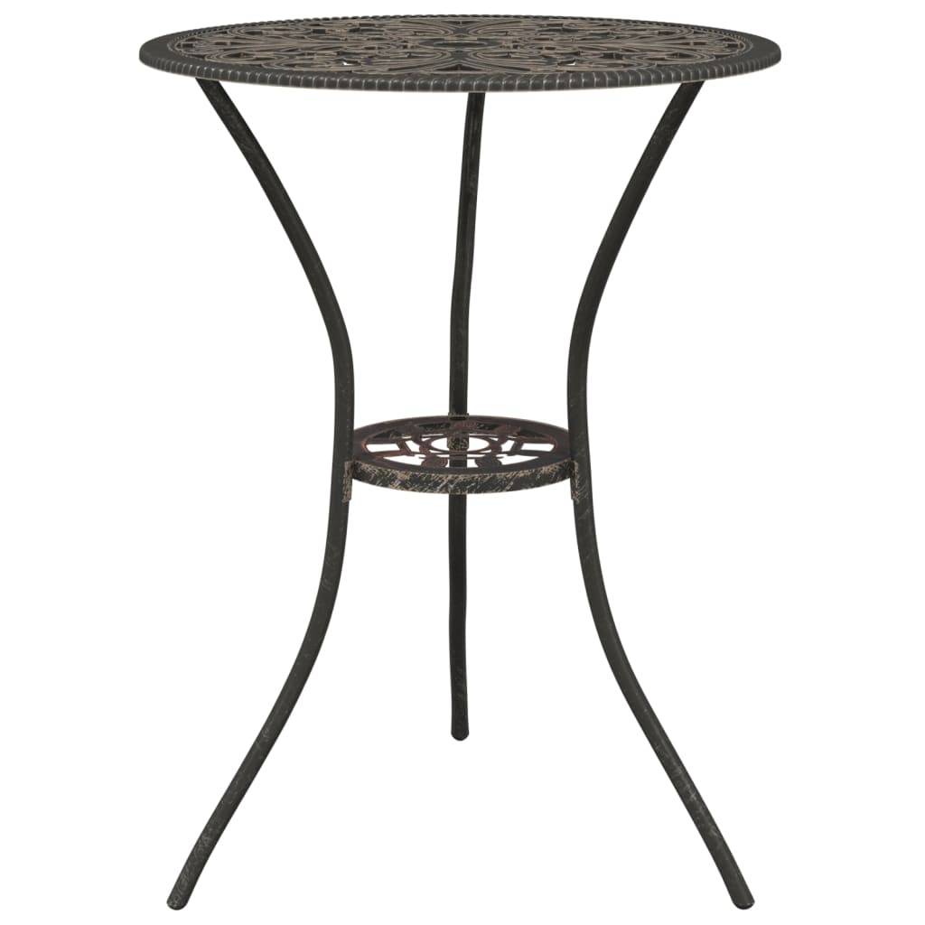 Helloshop26 - Ensemble de bistro jardin meuble extérieur terrasse 3 pièces aluminium coulé bronze - Image 2