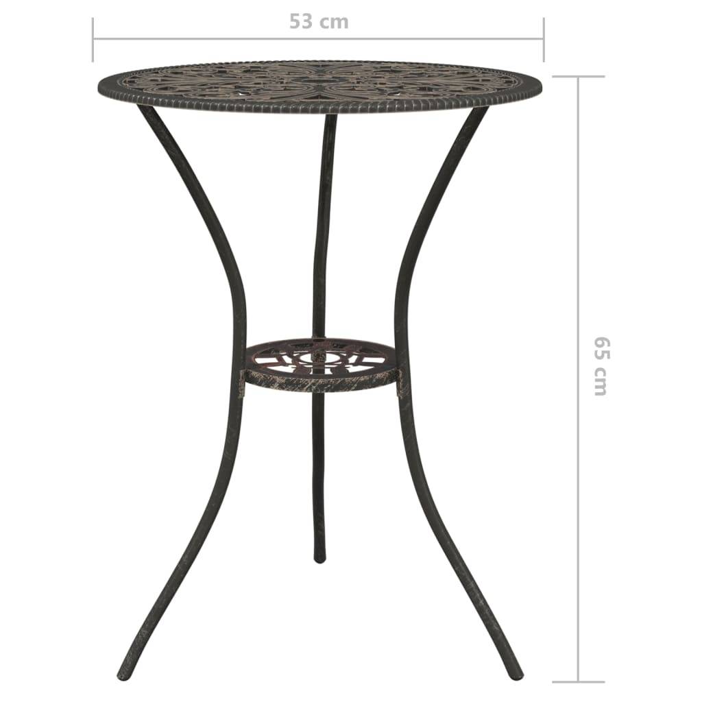 Helloshop26 - Ensemble de bistro jardin meuble extérieur terrasse 3 pièces aluminium coulé bronze - Image 7