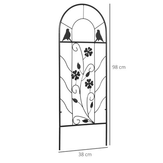 Lot de 2 treillis métal plantes grimpantes jardin support décoration 38x98cm noir - ComfortXL Outdoor Living - Image 2
