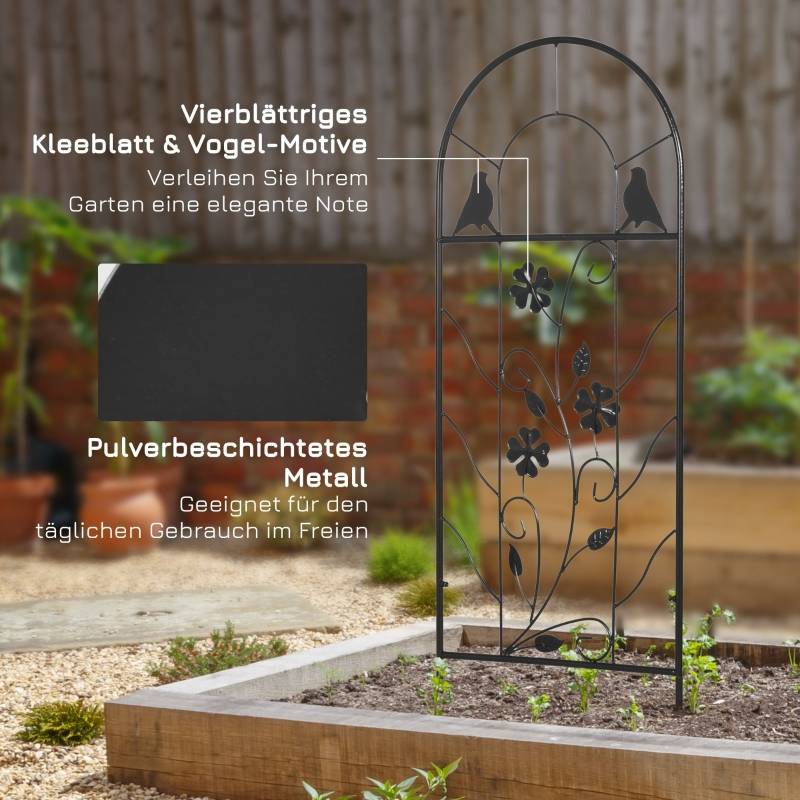 Lot de 2 treillis métal plantes grimpantes jardin support décoration 38x98cm noir - ComfortXL Outdoor Living - Image 5