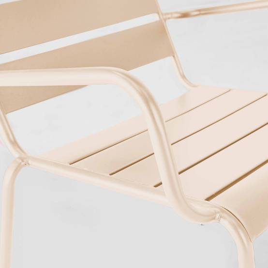 Oviala - Fauteuil de jardin bas relax acier ivoire Palavas - Oviala - Image 4