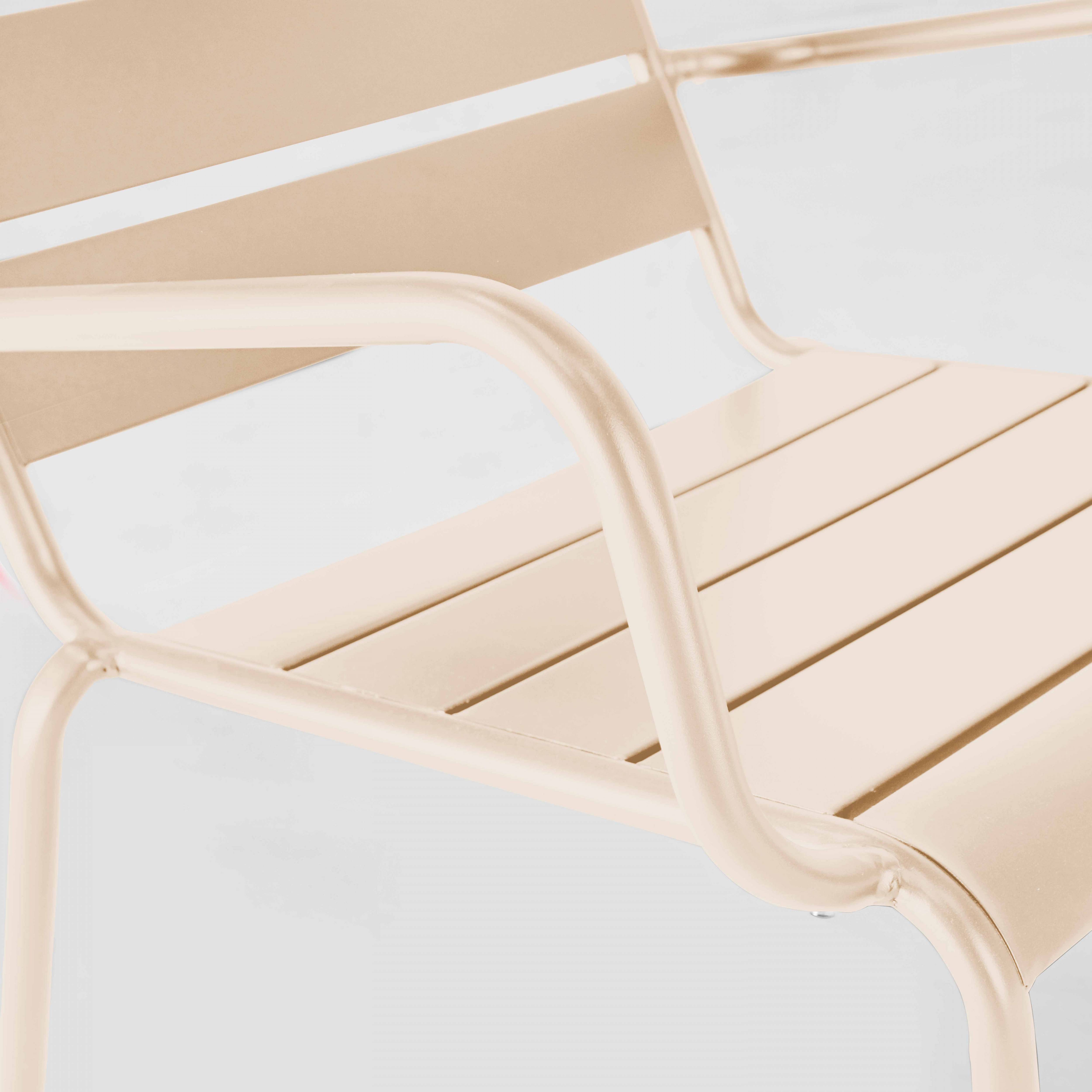Oviala - Fauteuil de jardin bas relax acier ivoire Palavas - Oviala - Image 4