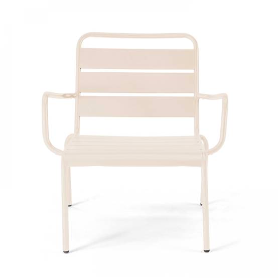 Oviala - Fauteuil de jardin bas relax acier ivoire Palavas - Oviala - Image 3