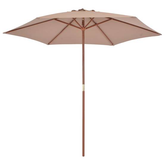 Parasol bois taupe 270 x 270 x 244 cm - PANGIVO - Image 2