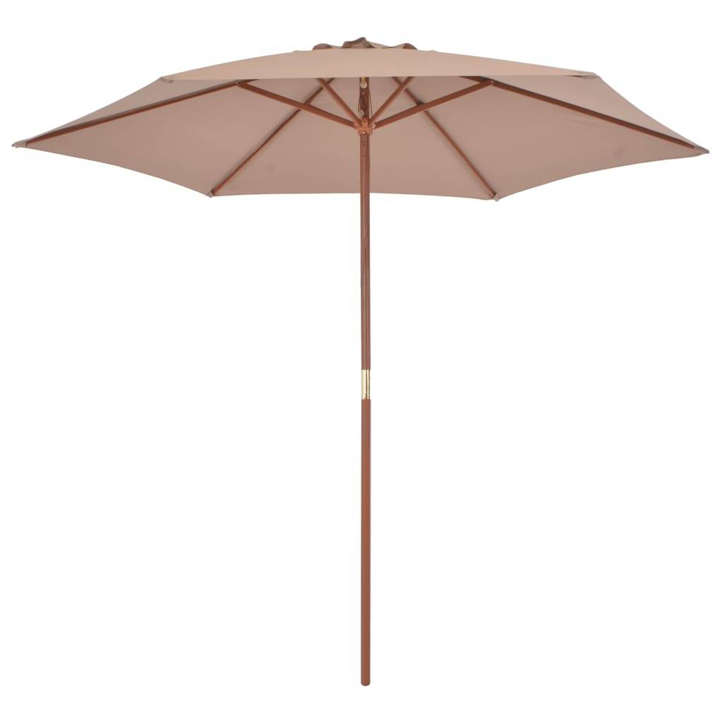 Parasol bois taupe 270 x 270 x 244 cm - PANGIVO - Image 2