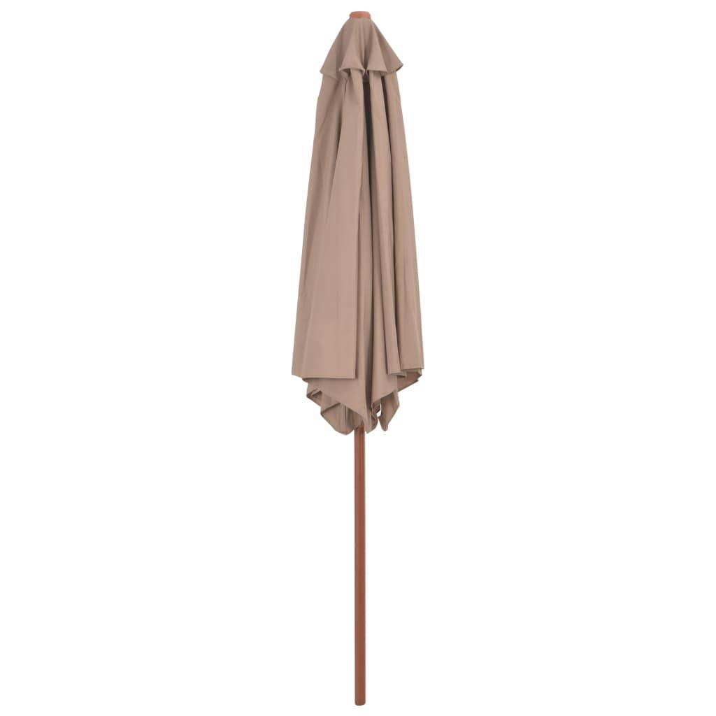 Parasol bois taupe 270 x 270 x 244 cm - PANGIVO - Image 3