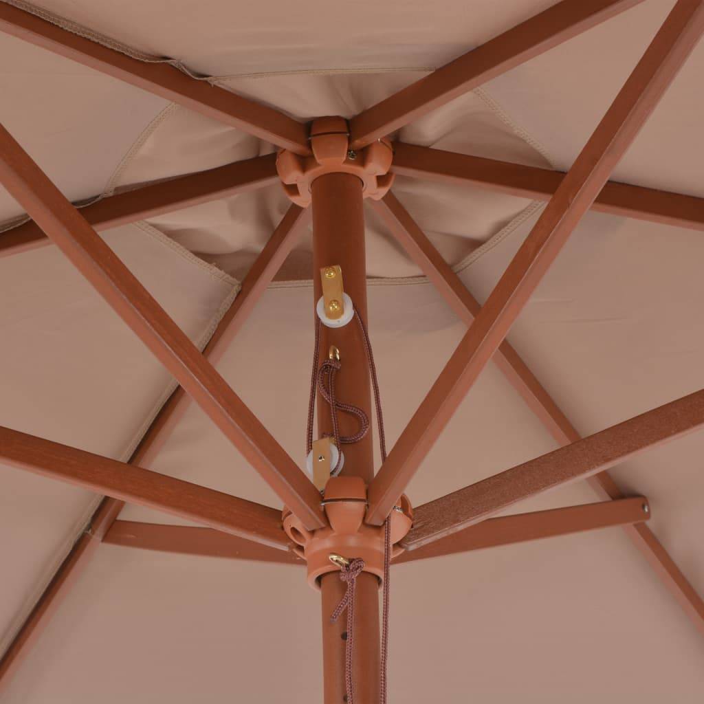Parasol bois taupe 270 x 270 x 244 cm - PANGIVO - Image 5