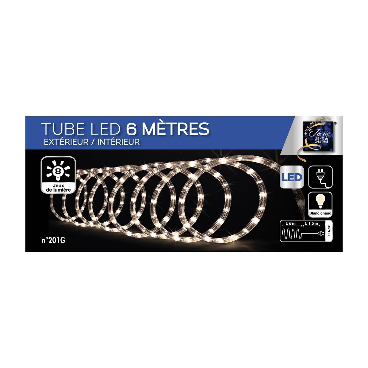 Fééric Lights & Christmas - Tube électrique extérieur 6m 108 LED blanc chaud FEERIC LIGHTS & CHRISTMAS - Image 3