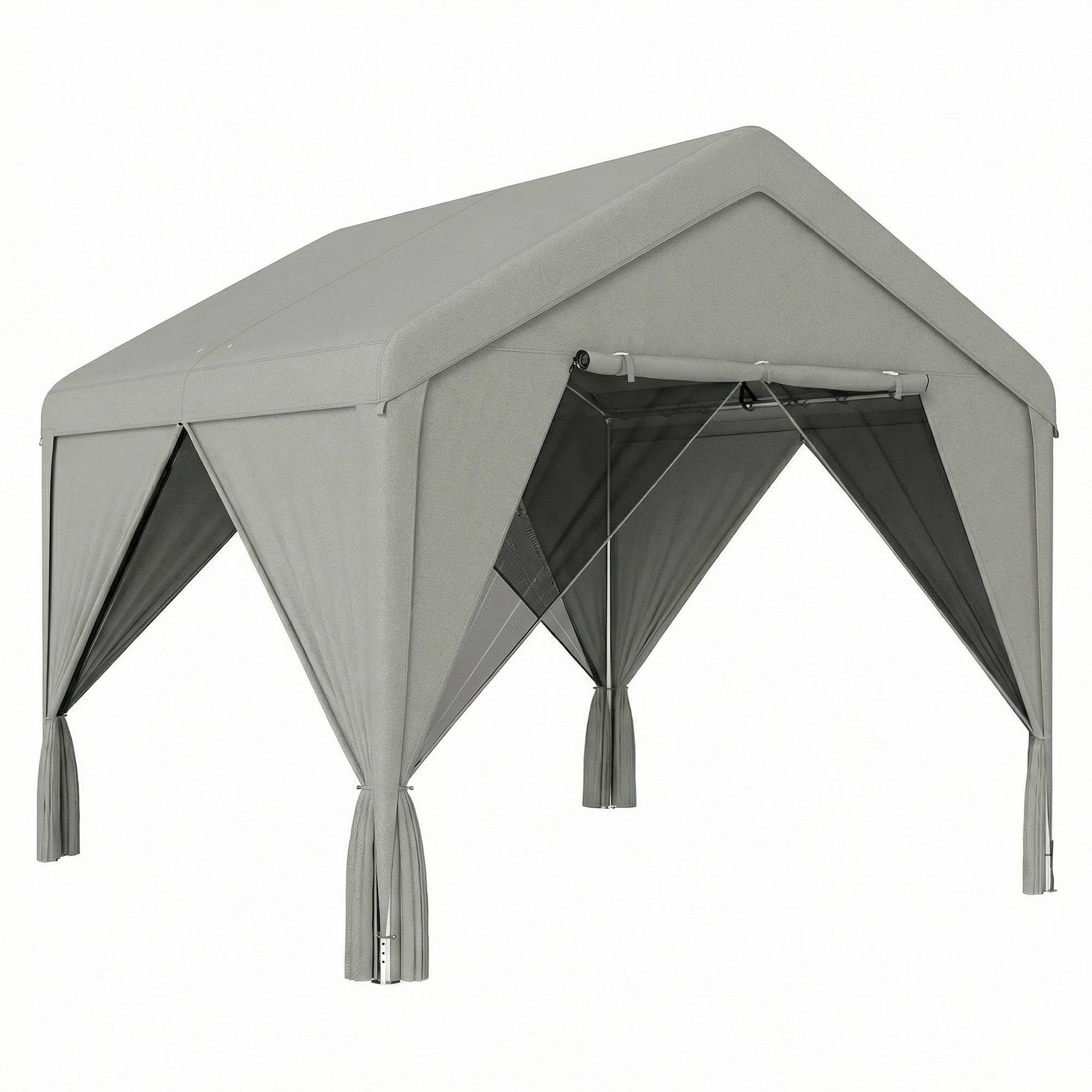 Maison Chic - Tonnelle de jardin pavillon de jardin hydrofuge - 300x295x278cm Acier galvanisé Gris fr537 - Image 1