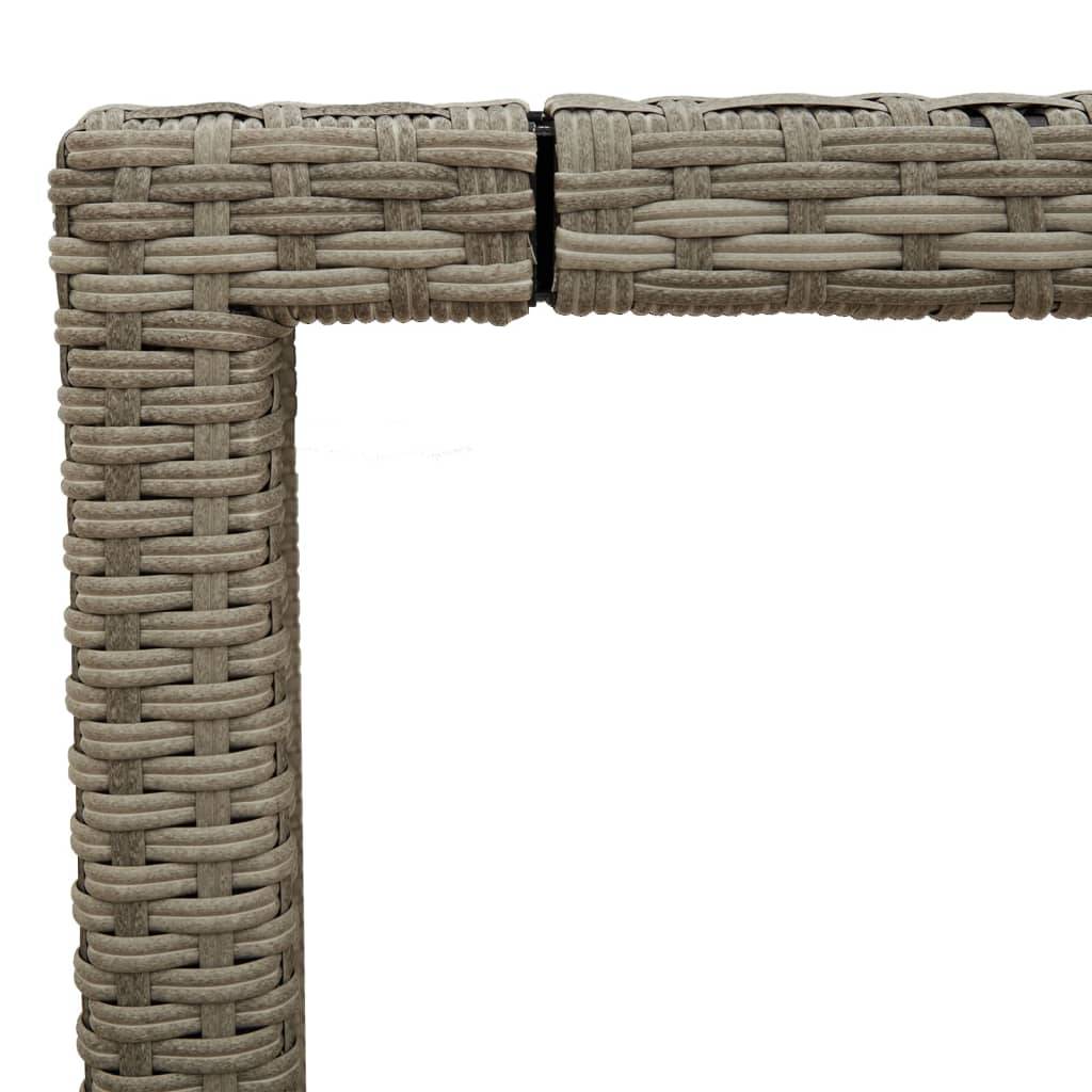 Table de Jardin Rectangulaire 150cm 6 Personnes Gris Clair, Résine Tressée et Verre Sécurit – ComfortXL Outdoor Living - Image 10