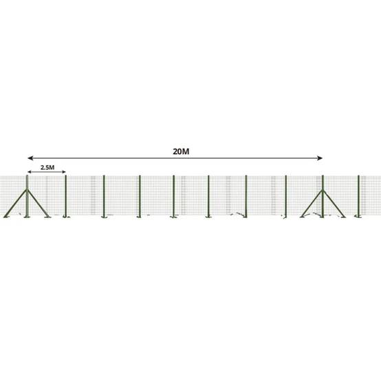Kit complet 40 m de rouleaux grillage soudé PVC - Maille 50x50mm - Fil 3mm - Hauteur 1,20 m - Image 1