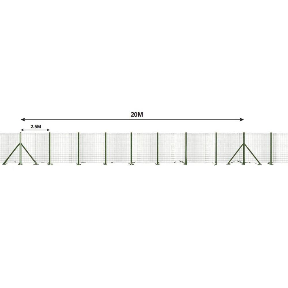 Kit complet 40 m de rouleaux grillage soudé PVC  - Maille 50x50mm - Fil 3mm - Hauteur 1,20 m - Image 1